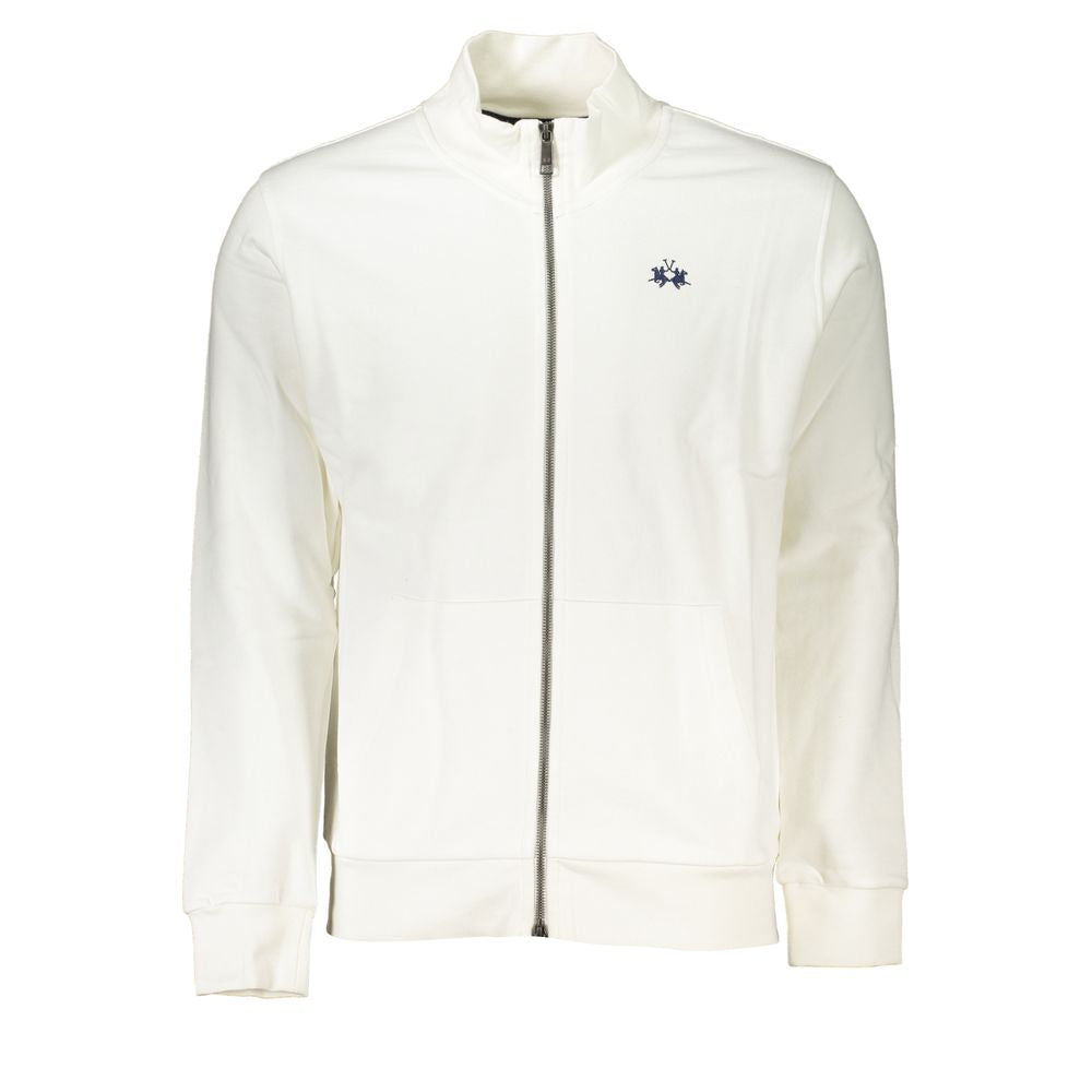 La Martina Weißer Baumwollpullover für Männer