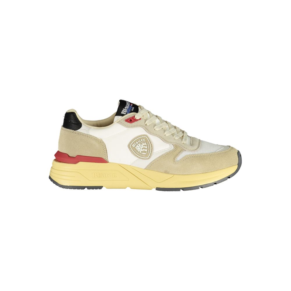 Blauer Beige Polyester Herren Sneaker