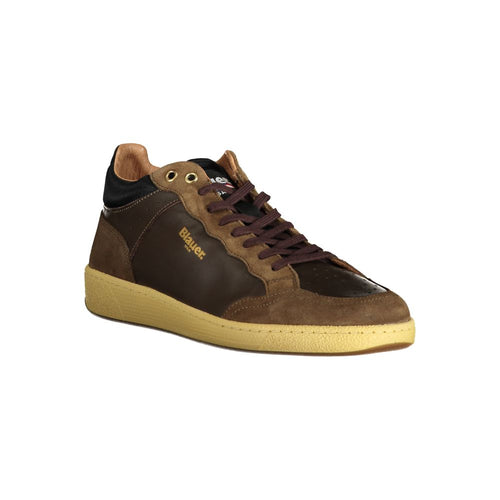 Blaue braune Herren-Ledersneaker