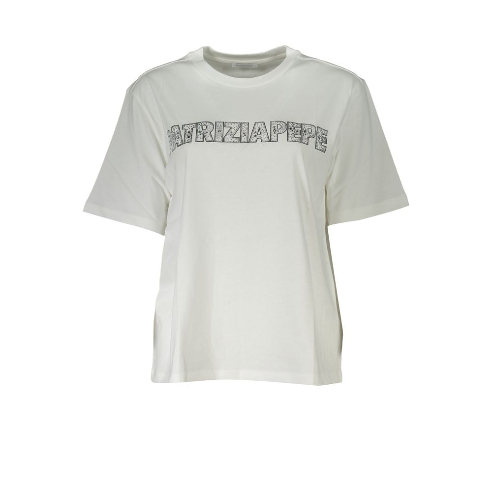 Patrizia Pepe Weißes T-Shirt aus Baumwolle für Frauen