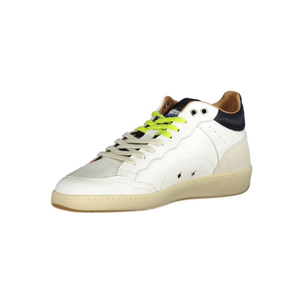 Blauer Weißes Leder Herren Sneaker