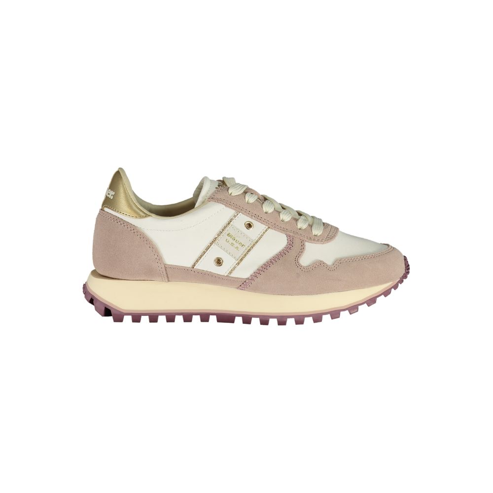 Blauer Weißer Polyester Damen Sneaker