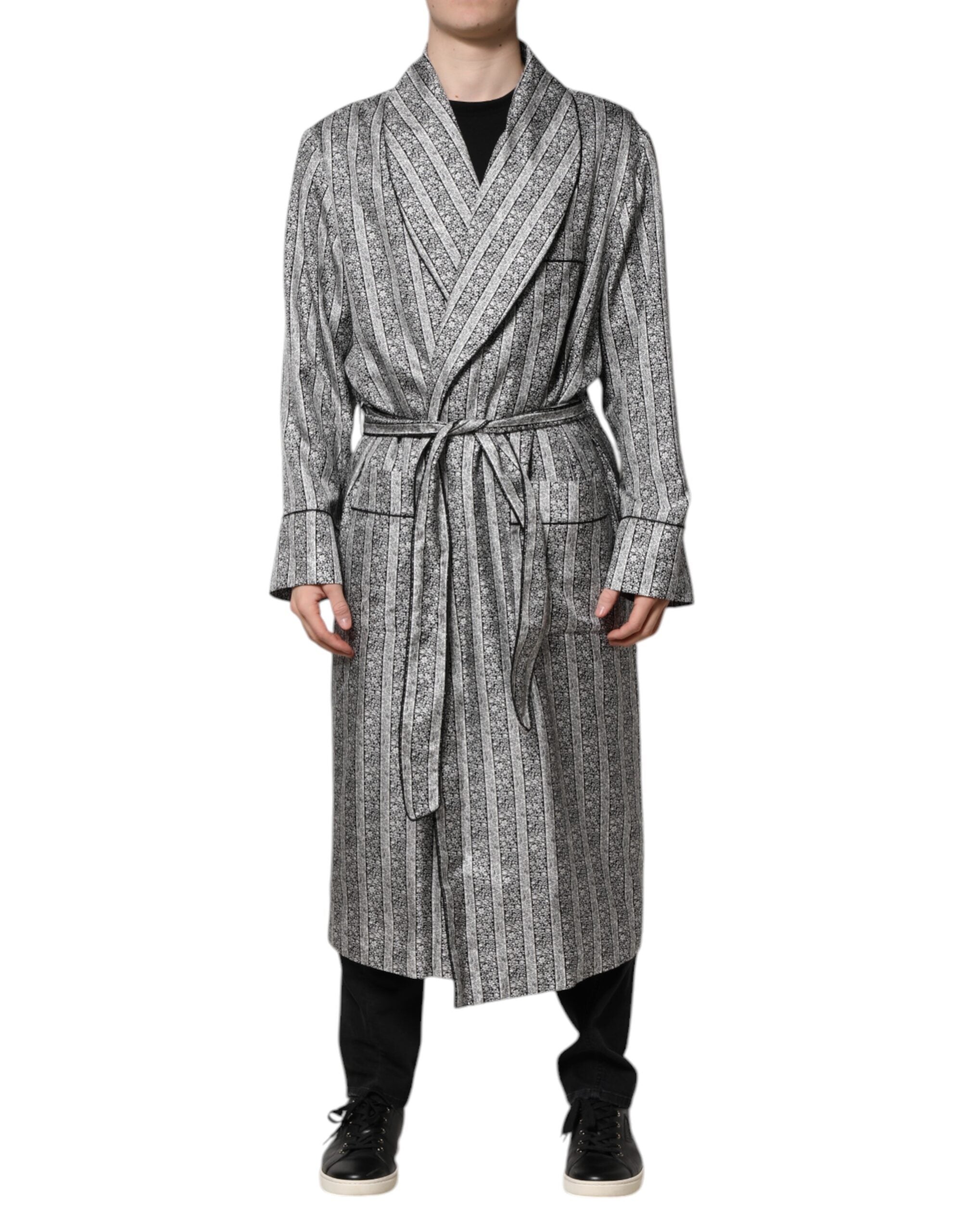 Dolce & Gabbana Multicolor Floral Robe Mantel Wickeljacke