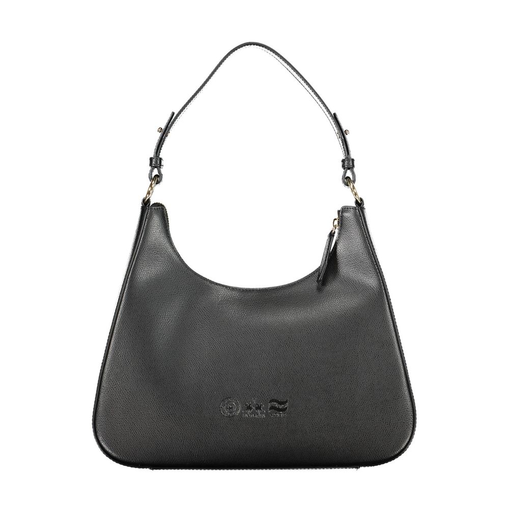 La Martina Schwarzes Leder Frauen Handtasche