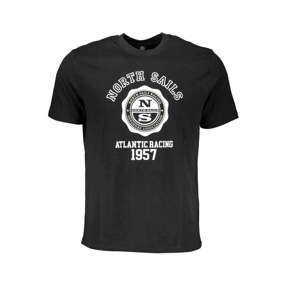 North Sails Black Cotton Men T-Shirt