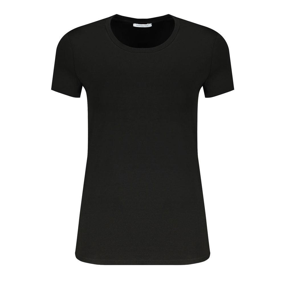 Patrizia Pepe Schwarzes T-Shirt aus Bio-Baumwolle für Frauen