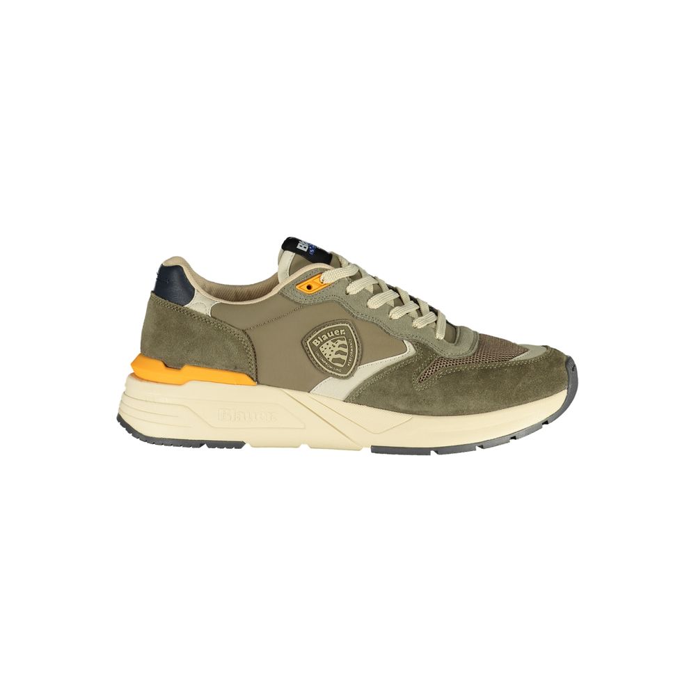 Blauer Grüner Polyester Herren Sneaker