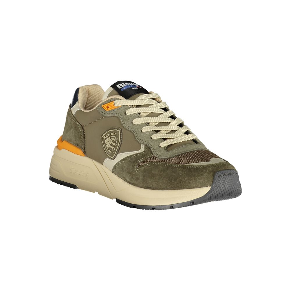 Blauer Grüner Polyester Herren Sneaker