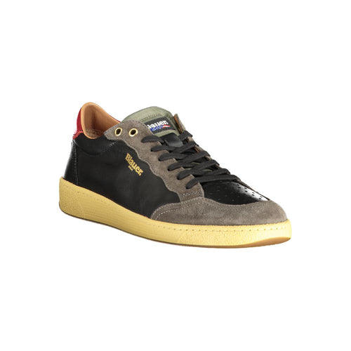 Herren-Sneaker aus blau-schwarzem Leder