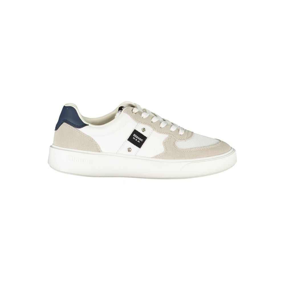 Blauer Weißes Leder Herren Sneaker