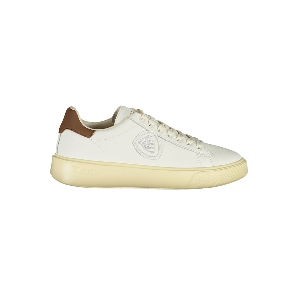 Blauer Weißes Leder Herren Sneaker