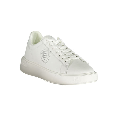 Blaue Weiße Leder Herren-Sneaker