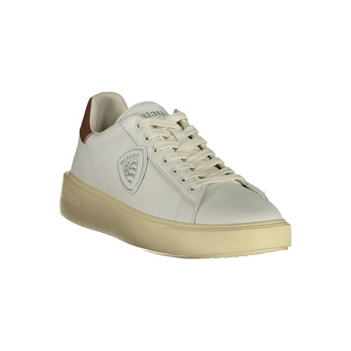 Blaue Weiße Leder Herren-Sneaker