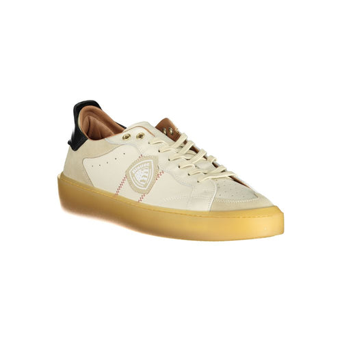 Blauer Weißes Leder Herren-Sneaker