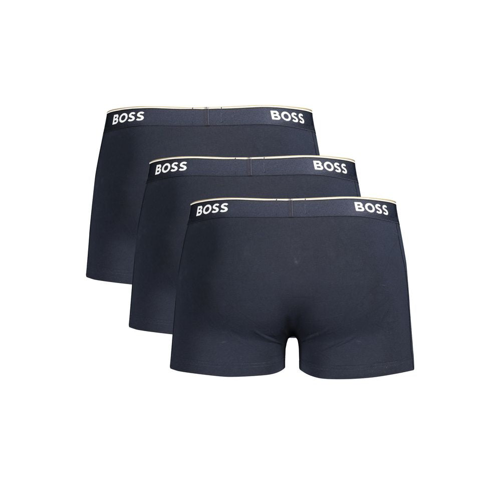 Hugo Boss Blaue Baumwolle Männer Boxer Unterwäsche