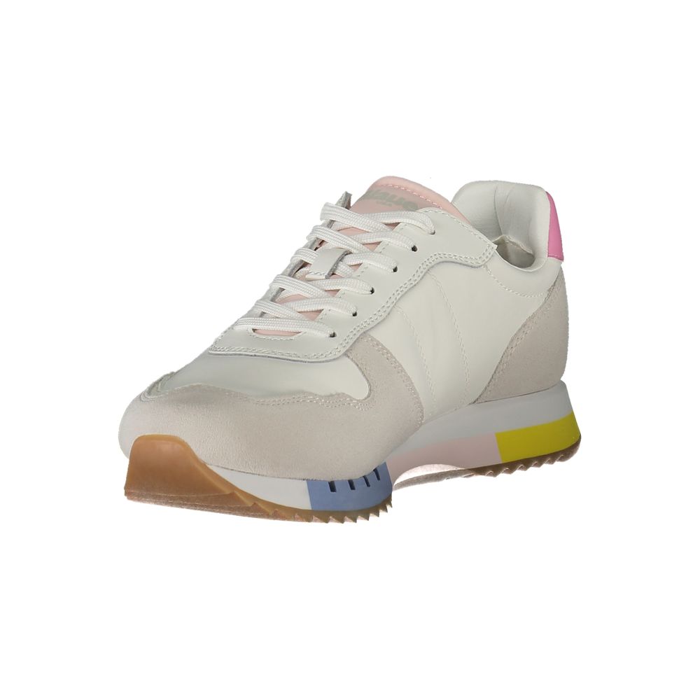 Blauer Weißes Leder Damen Sneaker