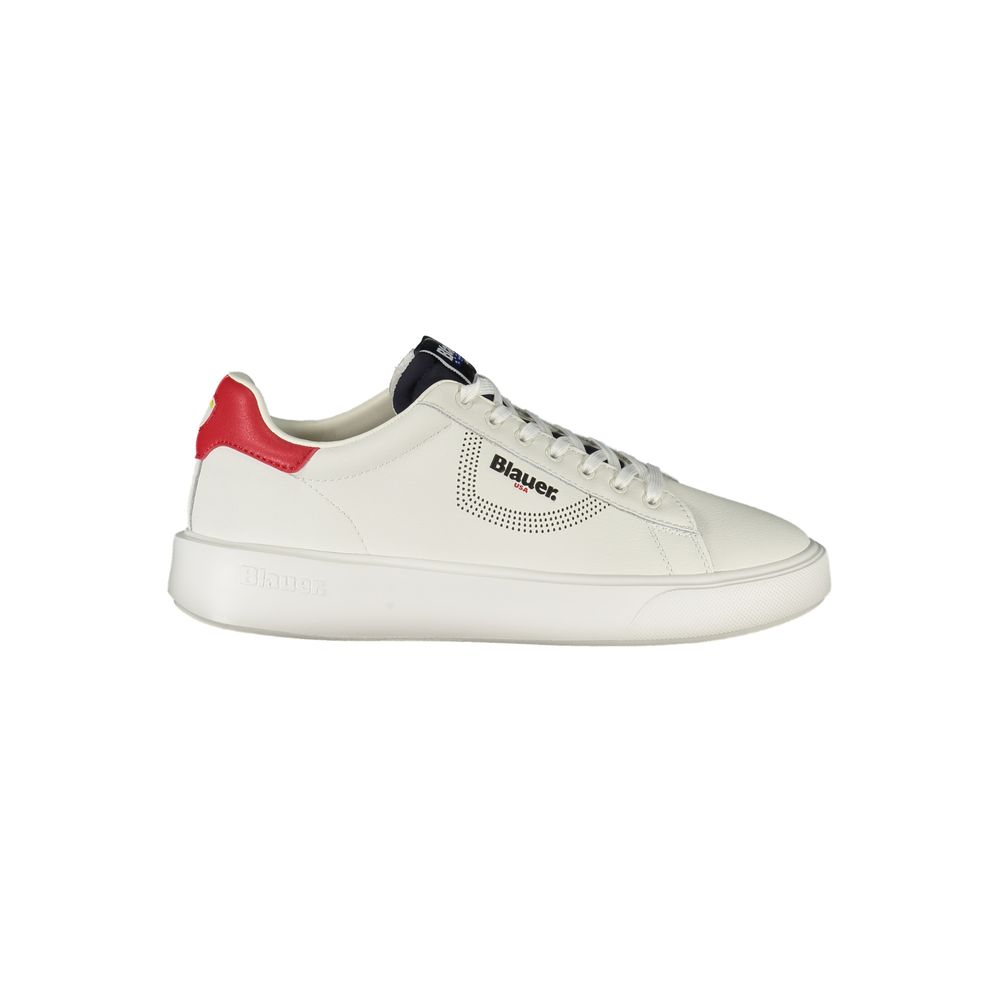 Blauer Weißes Leder Herren Sneaker