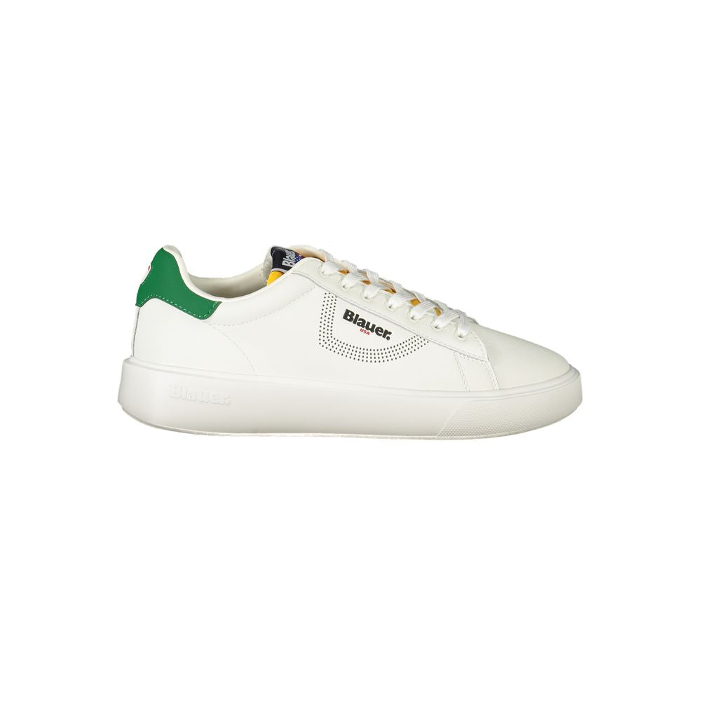Blauer Weißes Leder Herren Sneaker