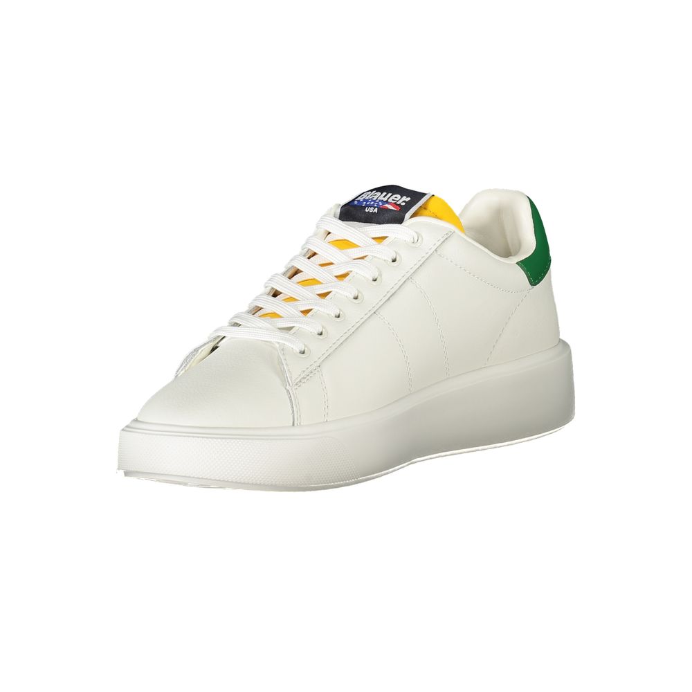 Blauer Weißes Leder Herren Sneaker