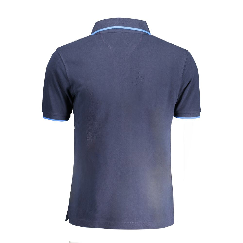 La Martina Blaues Baumwoll-Poloshirt für Männer