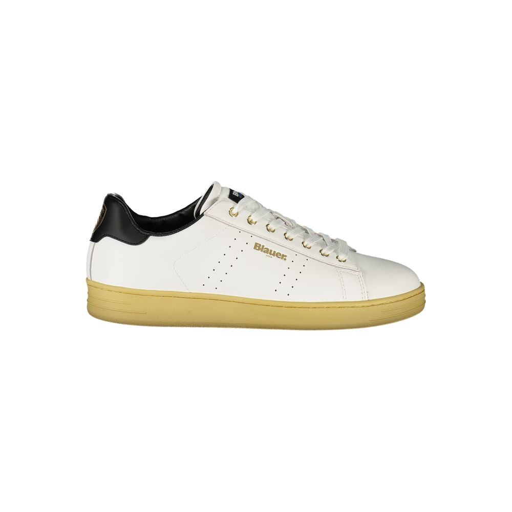 Blauer Weißes Leder Herren Sneaker