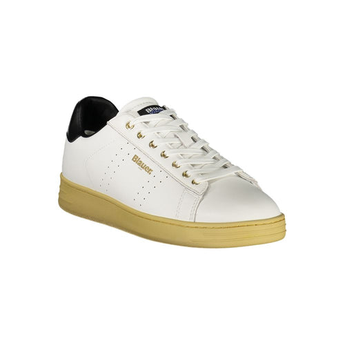Blaue Weiße Leder Herren-Sneaker