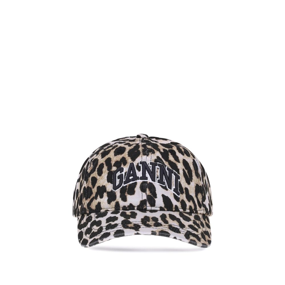 Ganni Bunt gestreifte Baumwoll-Kappe (Baseball-Cap)