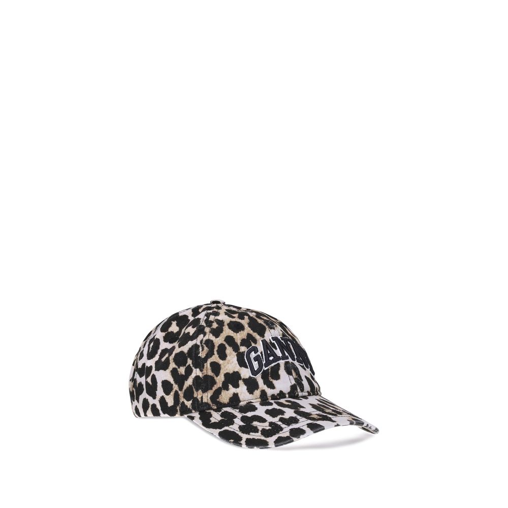 Ganni Bunt gestreifte Baumwoll-Kappe (Baseball-Cap)