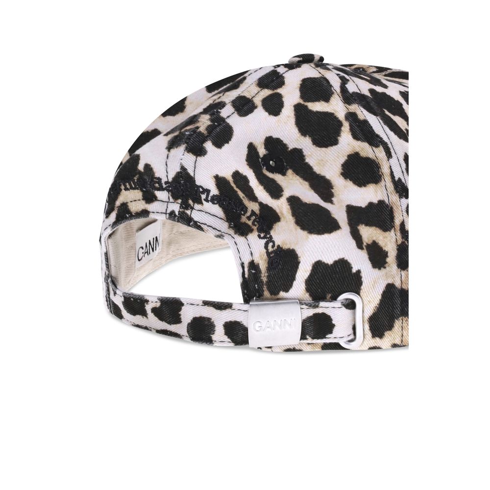 Ganni Bunt gestreifte Baumwoll-Kappe (Baseball-Cap)