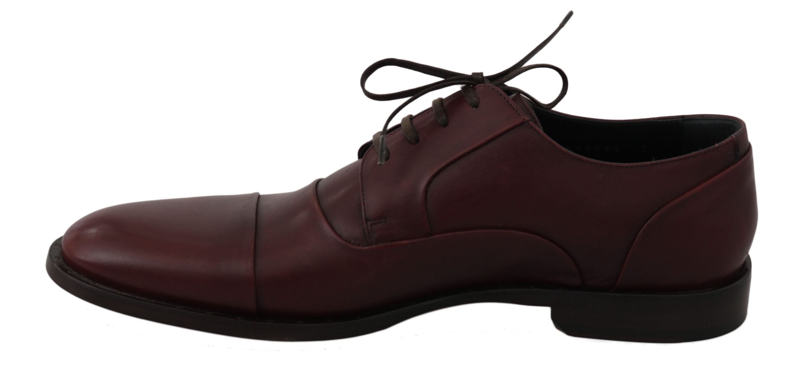 Dolce & Gabbana Rote Bordeaux Leder Derby Formelle Schuhe