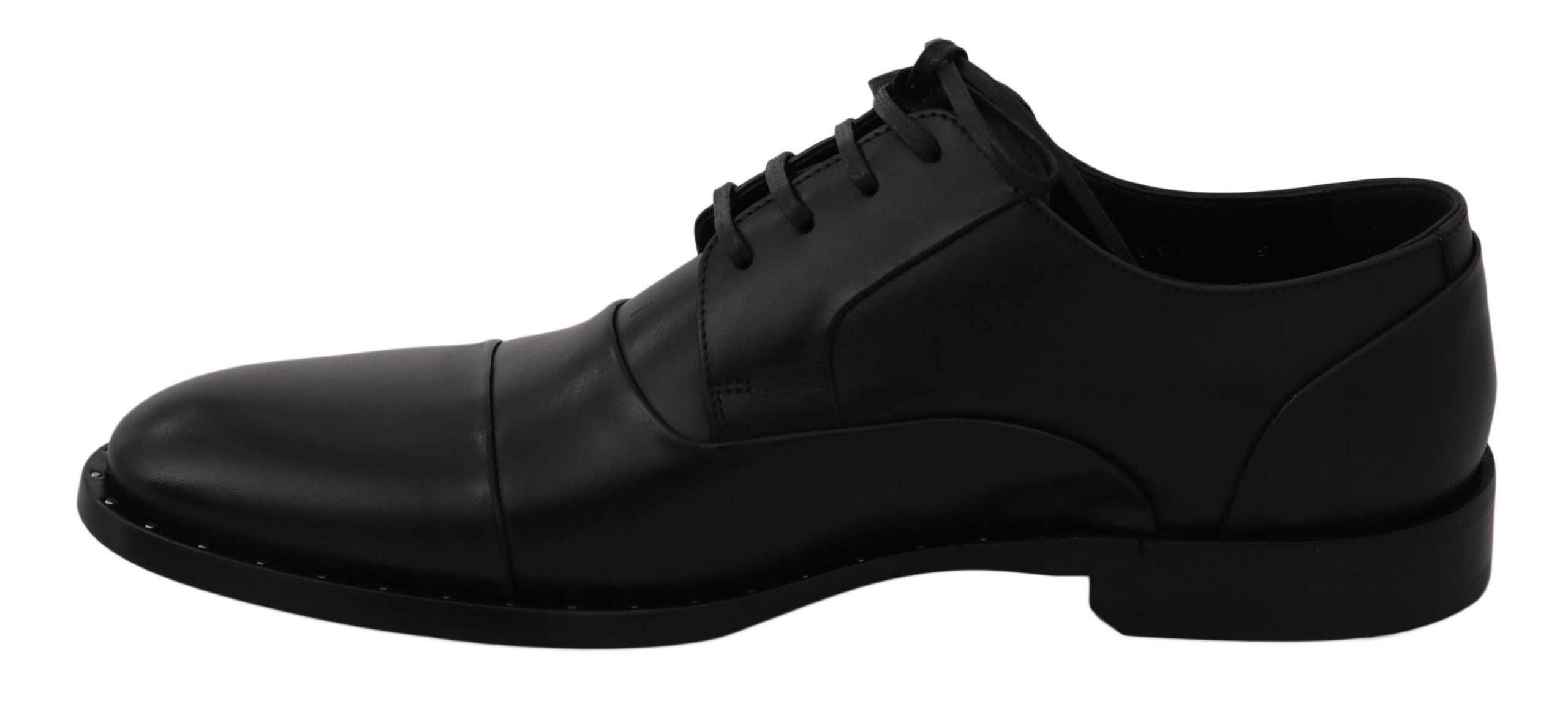 Dolce & Gabbana Schwarzes Leder Derby Formale Schuhe