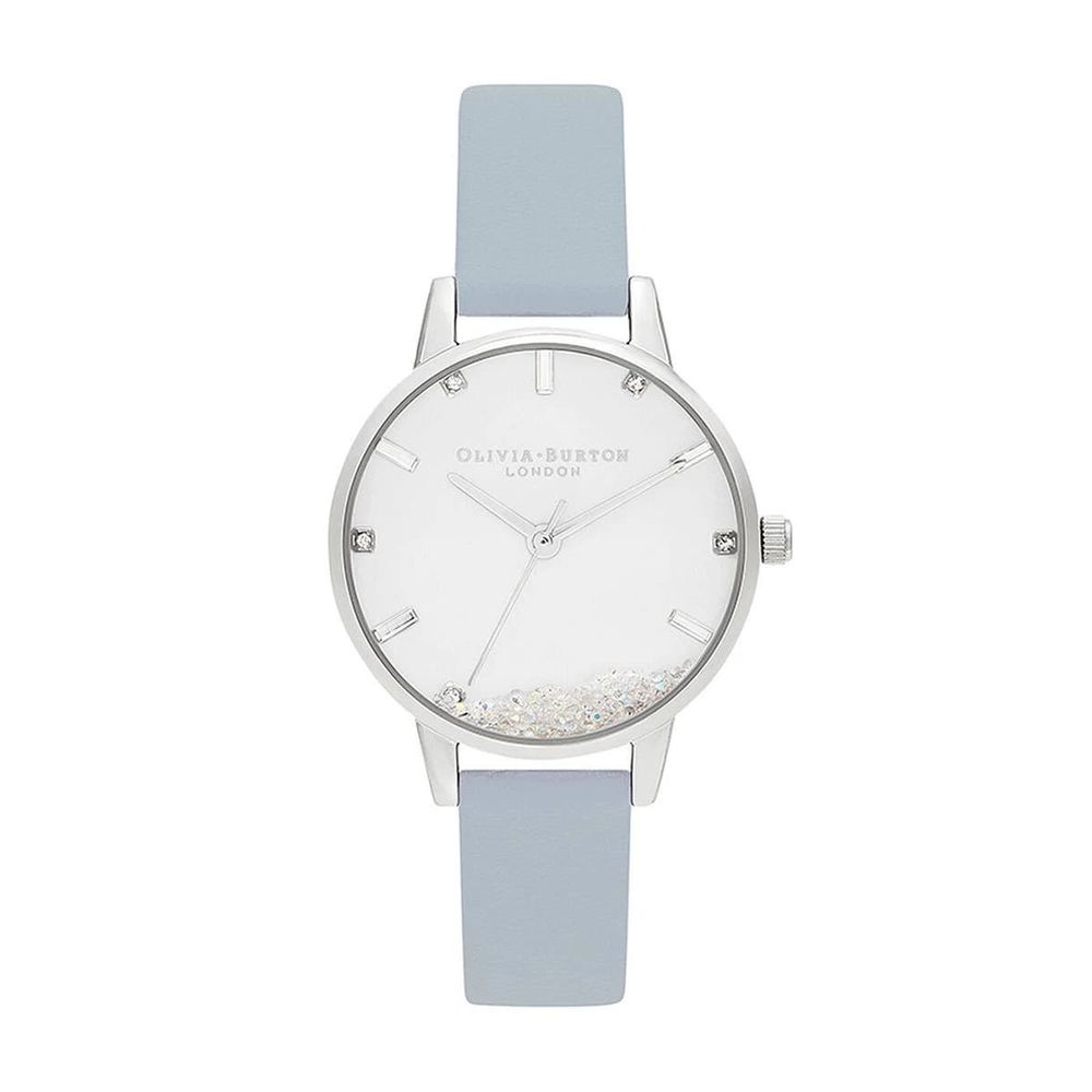 Olivia Burton Kunstleder-Armbanduhr in Blau