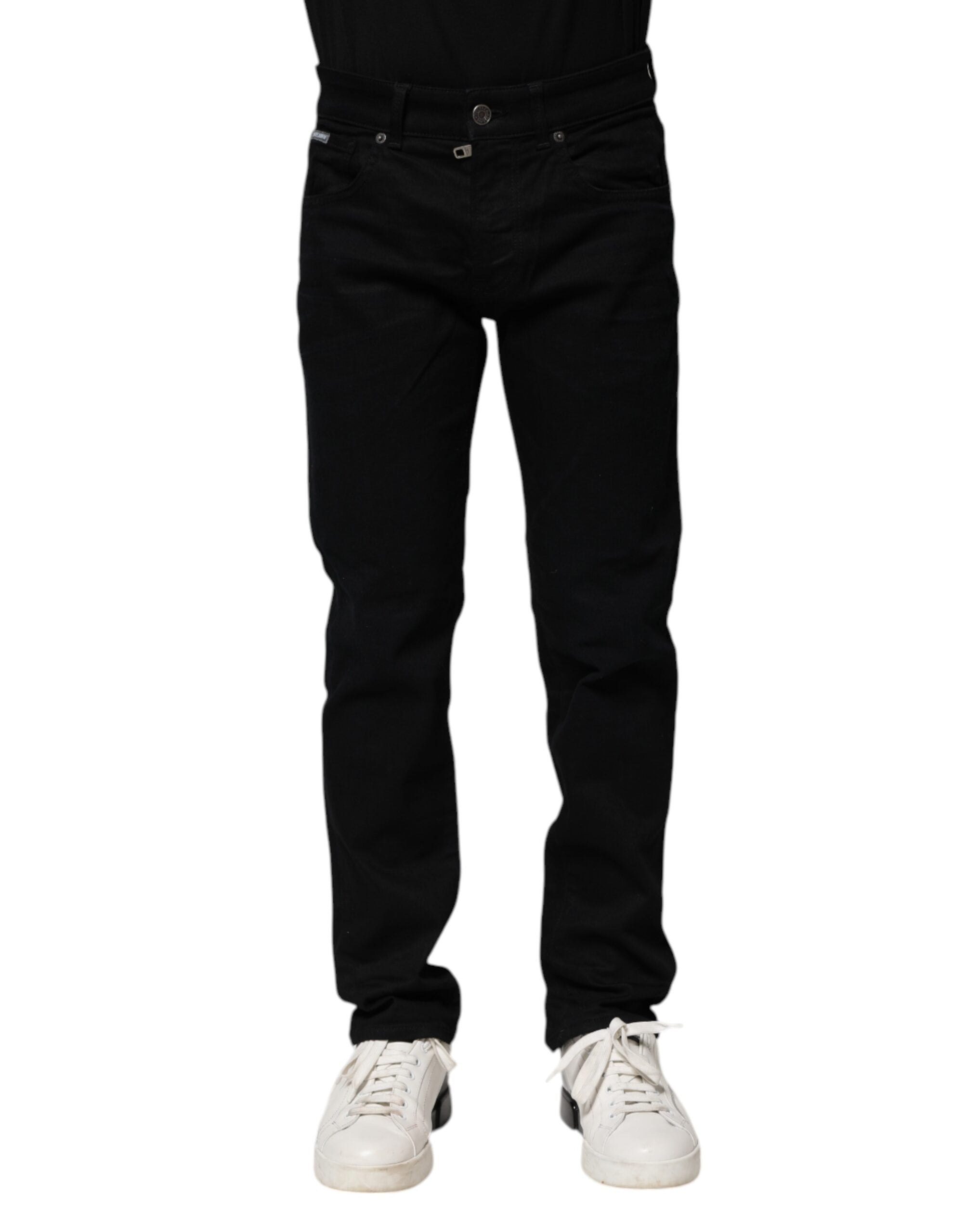 Dolce & Gabbana Schwarze Skinny-Denim-Jeans aus Baumwolle