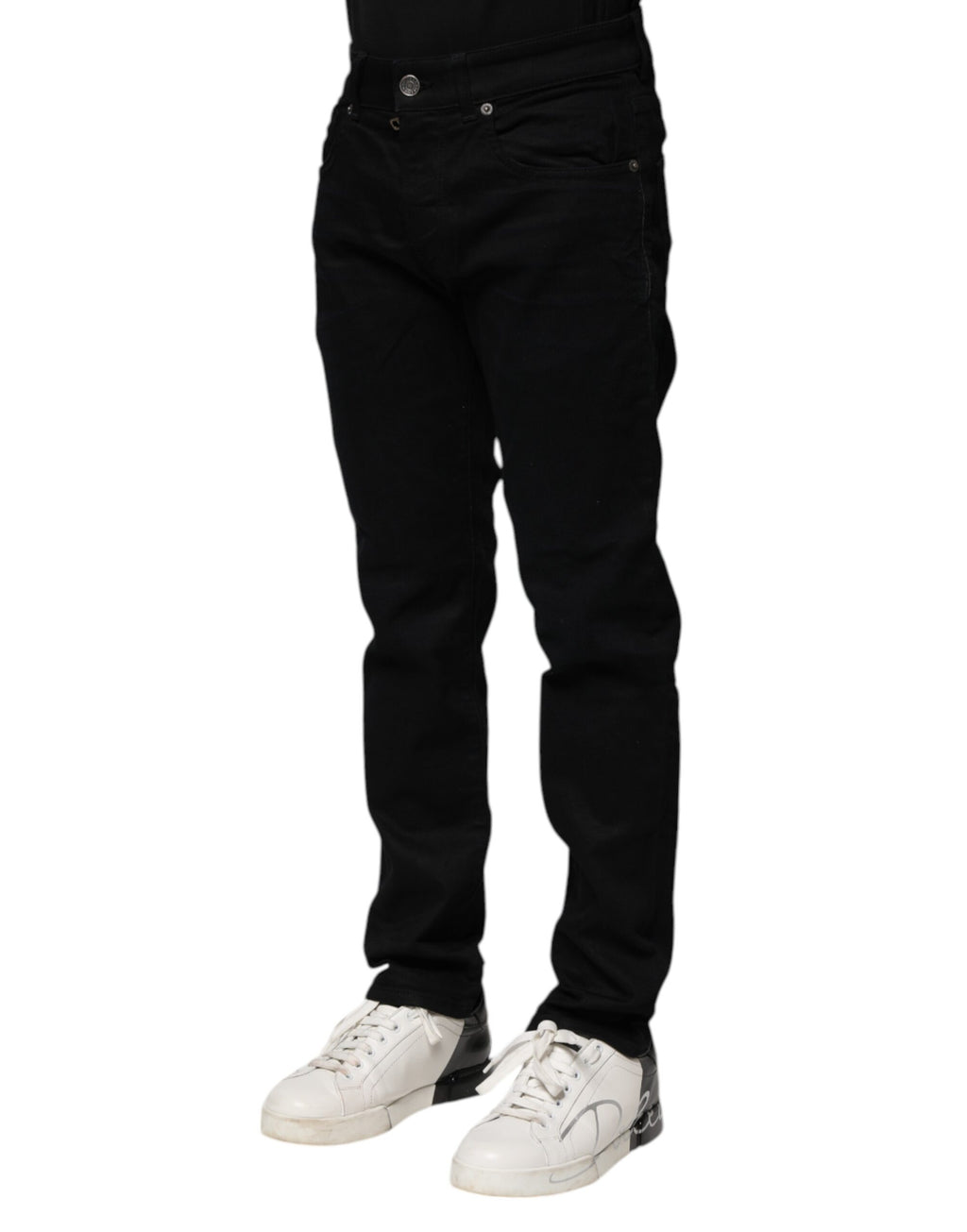 Dolce & Gabbana Schwarze Skinny-Denim-Jeans aus Baumwolle