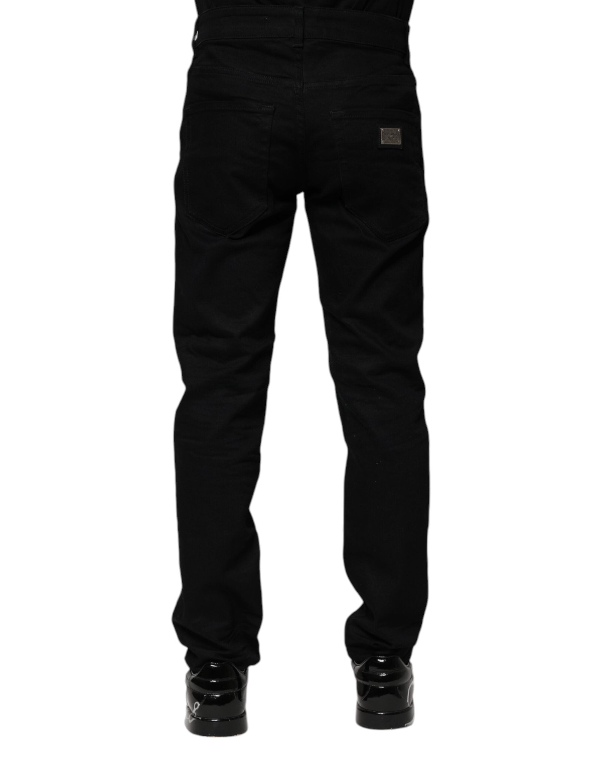 Dolce & Gabbana Schwarze Skinny-Denim-Jeans aus Baumwolle