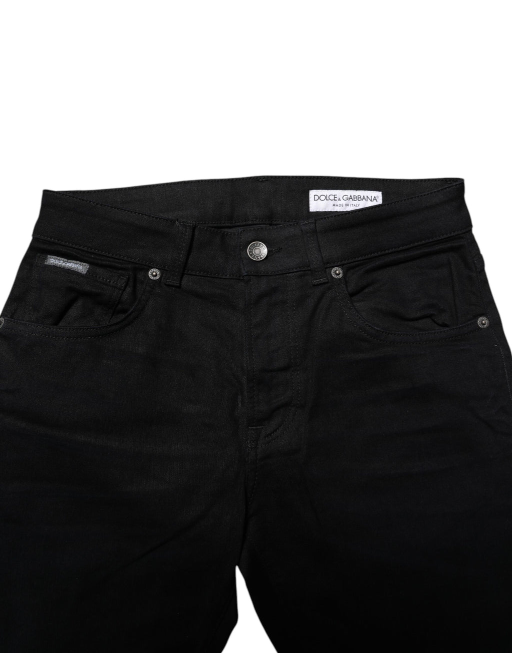 Dolce & Gabbana Schwarze Skinny-Denim-Jeans aus Baumwolle