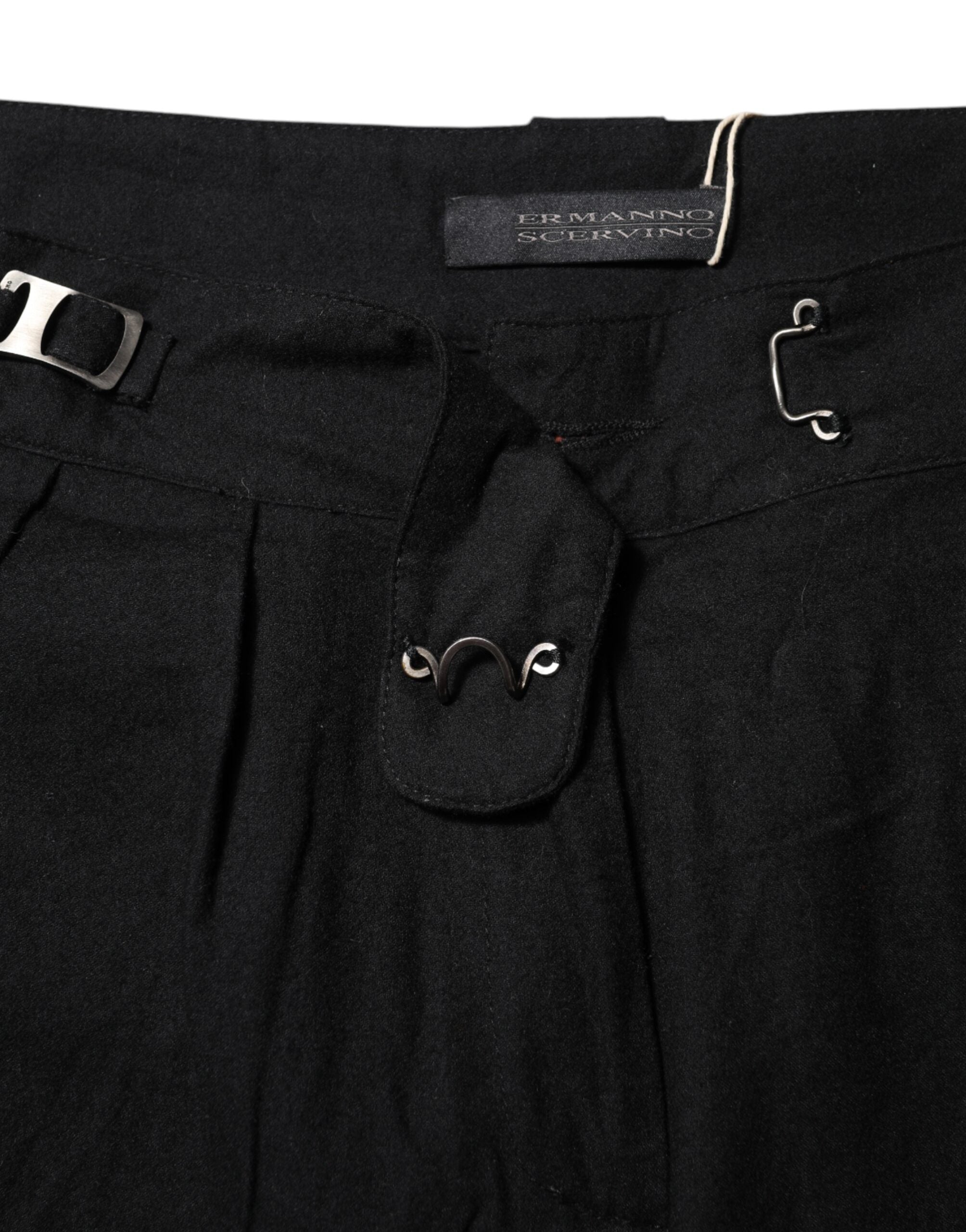Ermanno Scervino Schwarze Straight Fit Hose mit hoher Taille