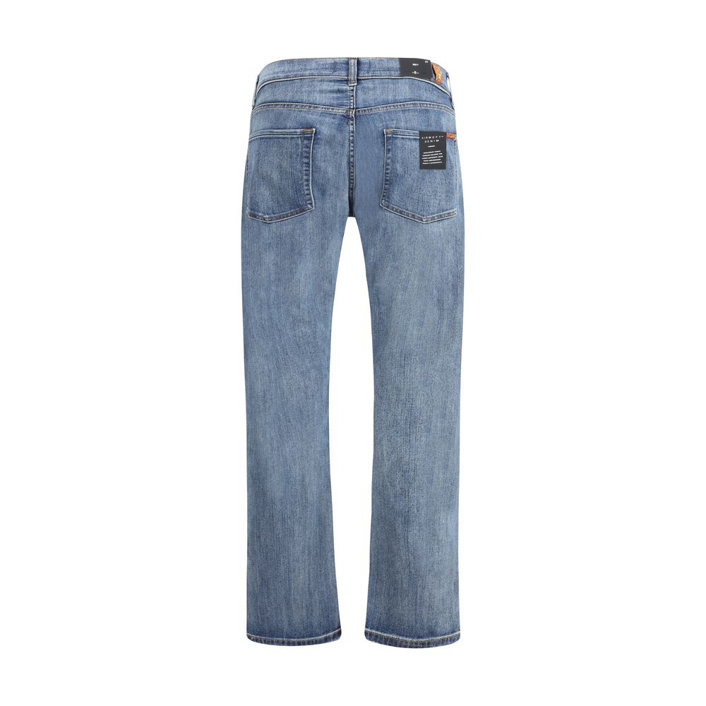 7FOR Gerade geschnittene Jeans aus blauem Baumwoll-Denim