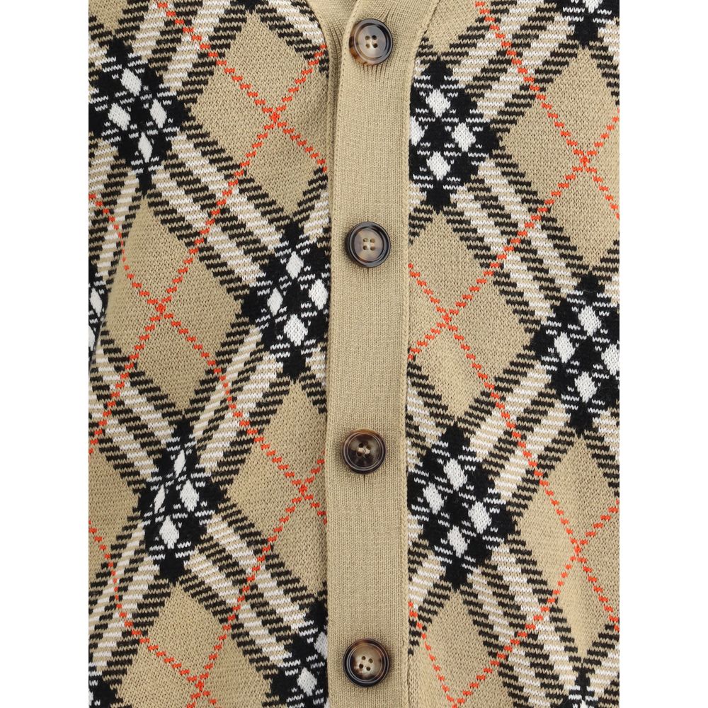 Burberry Archiv Karo-Woll-Cardigan