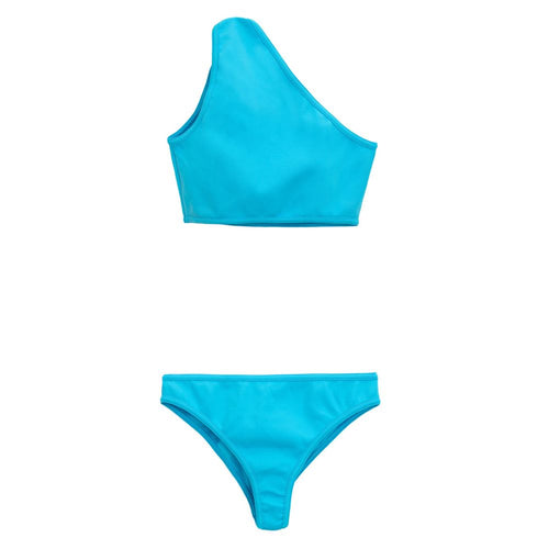 Bottega Veneta Bikini aus türkisfarbenem Polyamid