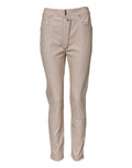 Elisabetta Franchi Beige Taillierte Hose mit hoher Taille