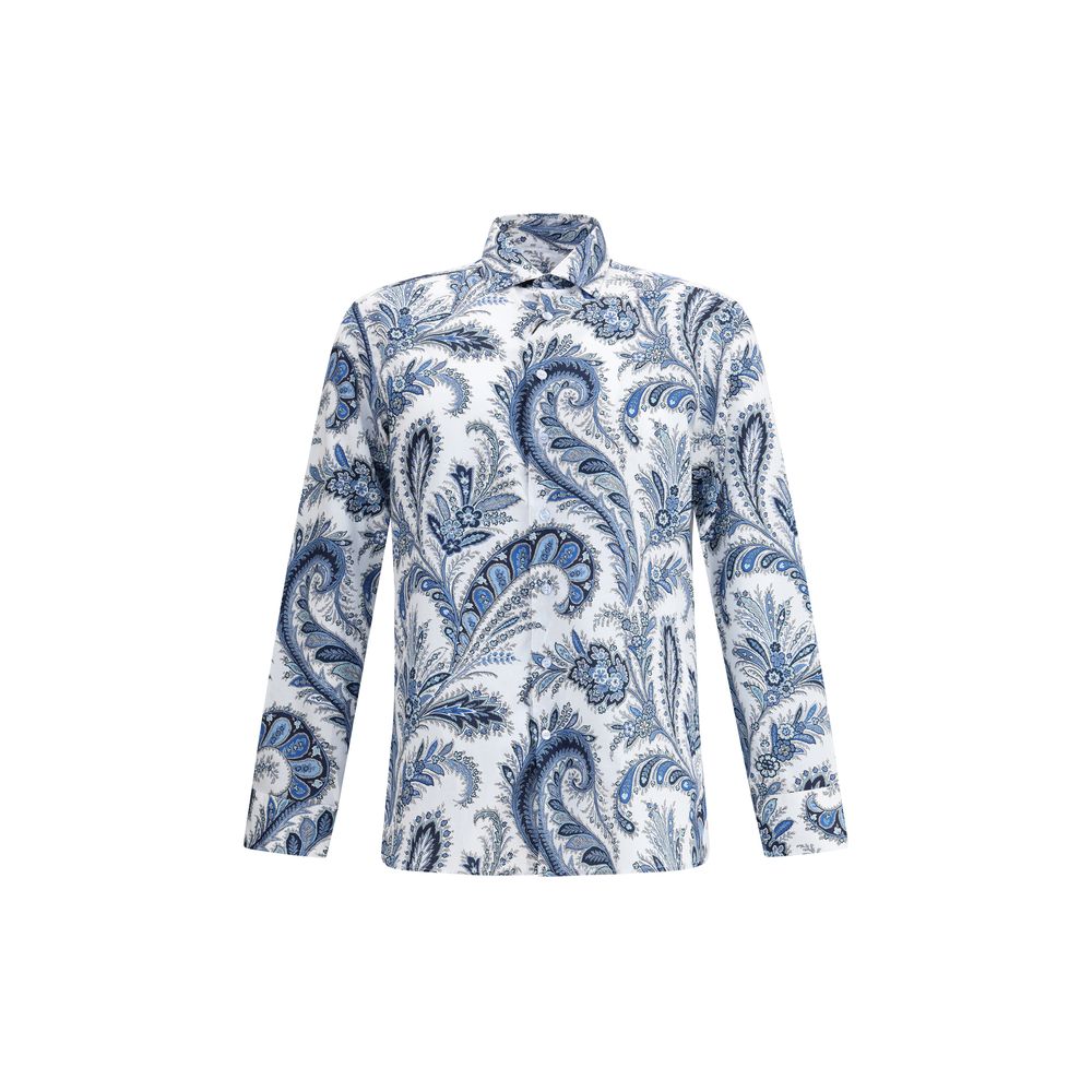 Etro Baumwollhemd mit Muster in Blau