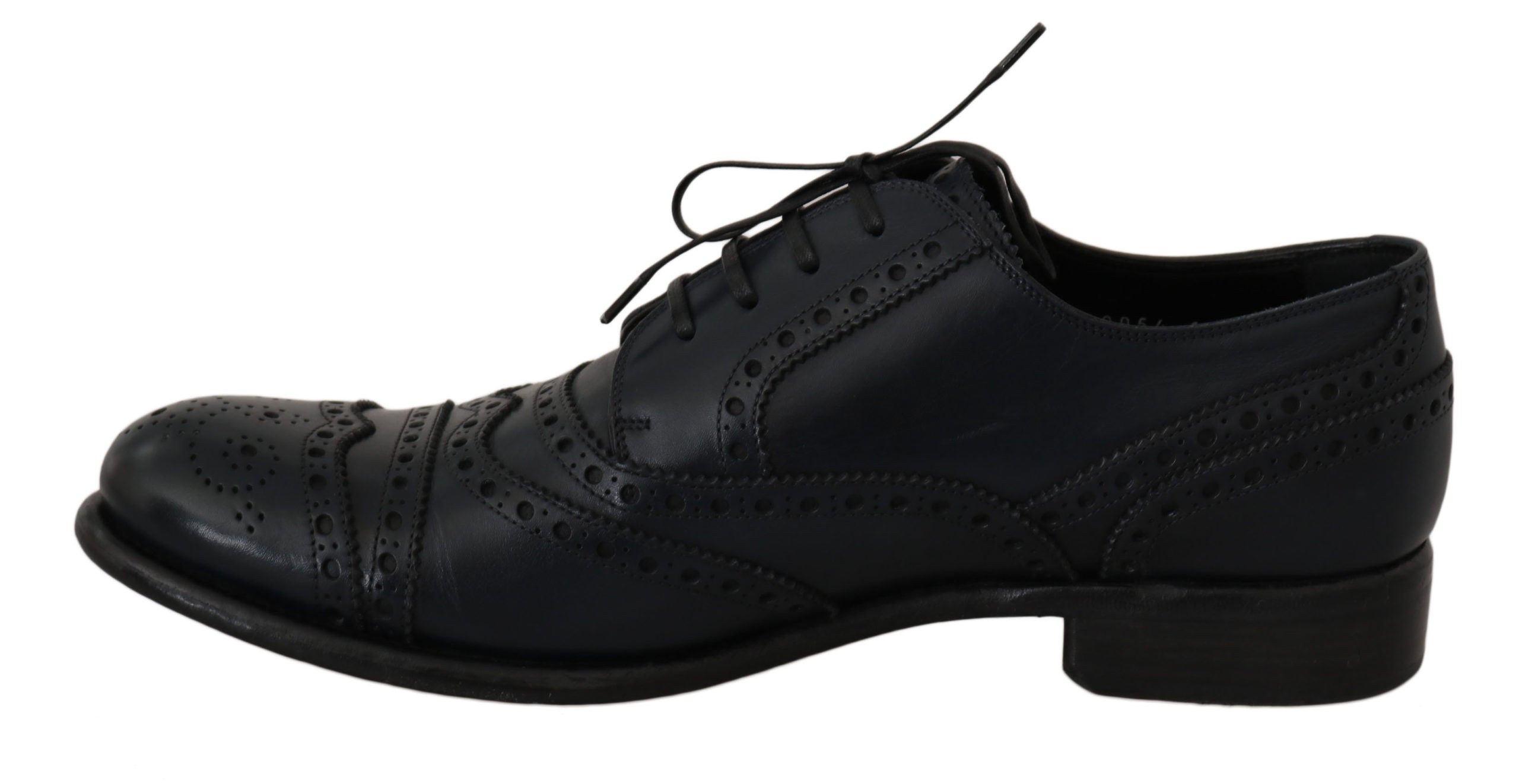 Dolce & Gabbana Dunkelblaue Leder Wingtip Oxford Dress Schuhe