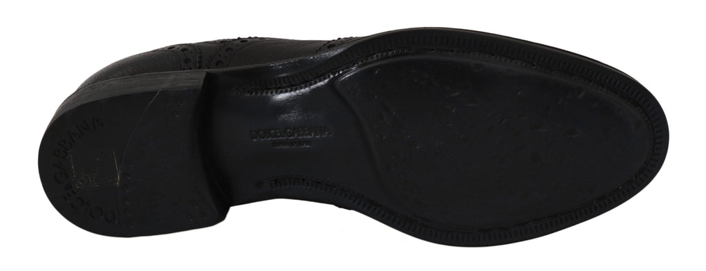 Dolce & Gabbana Blaue Leder Wingtip Oxford Dress Schuhe