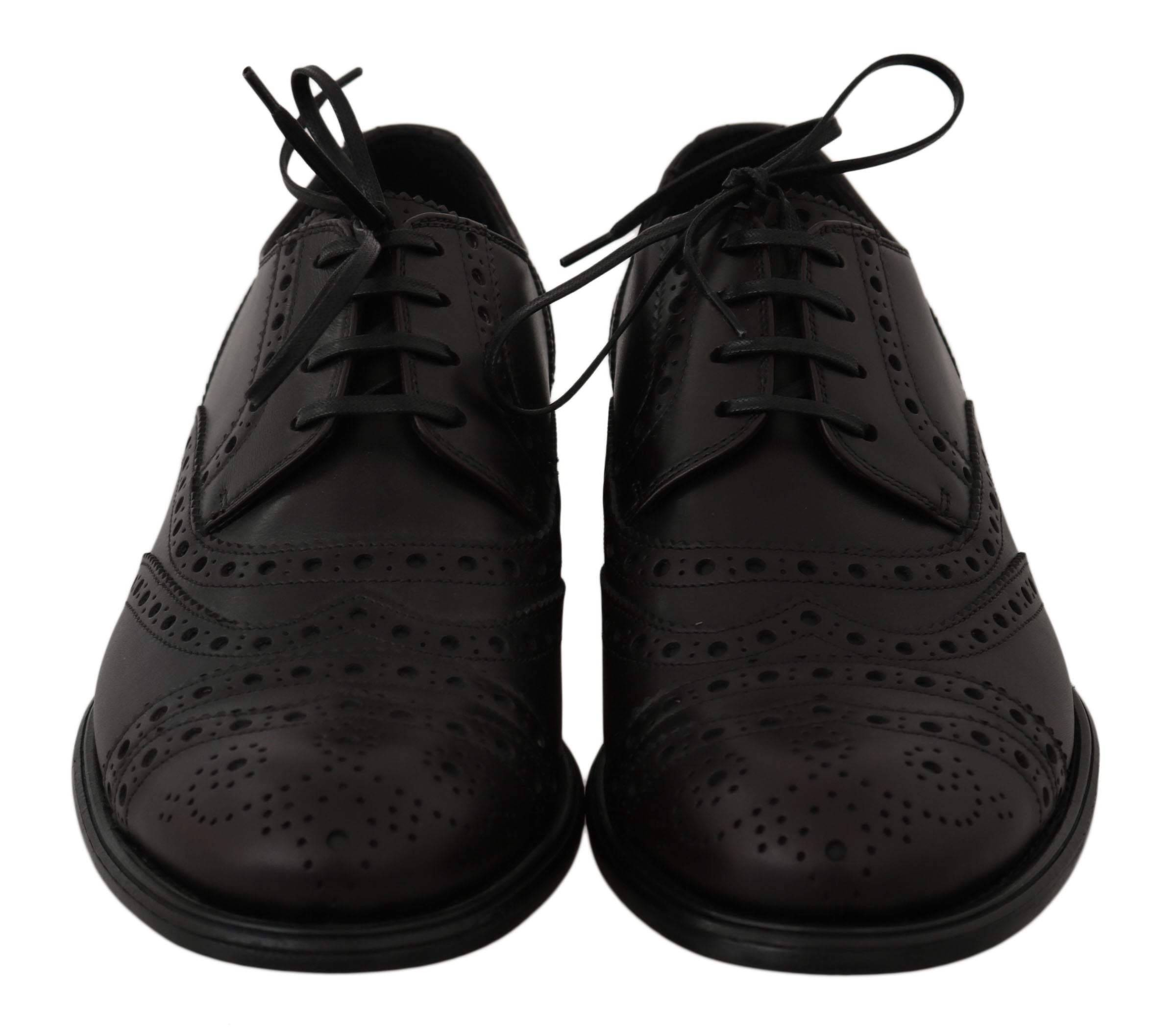 Dolce & Gabbana Schwarze Leder Wingtip Oxford Dress Schuhe
