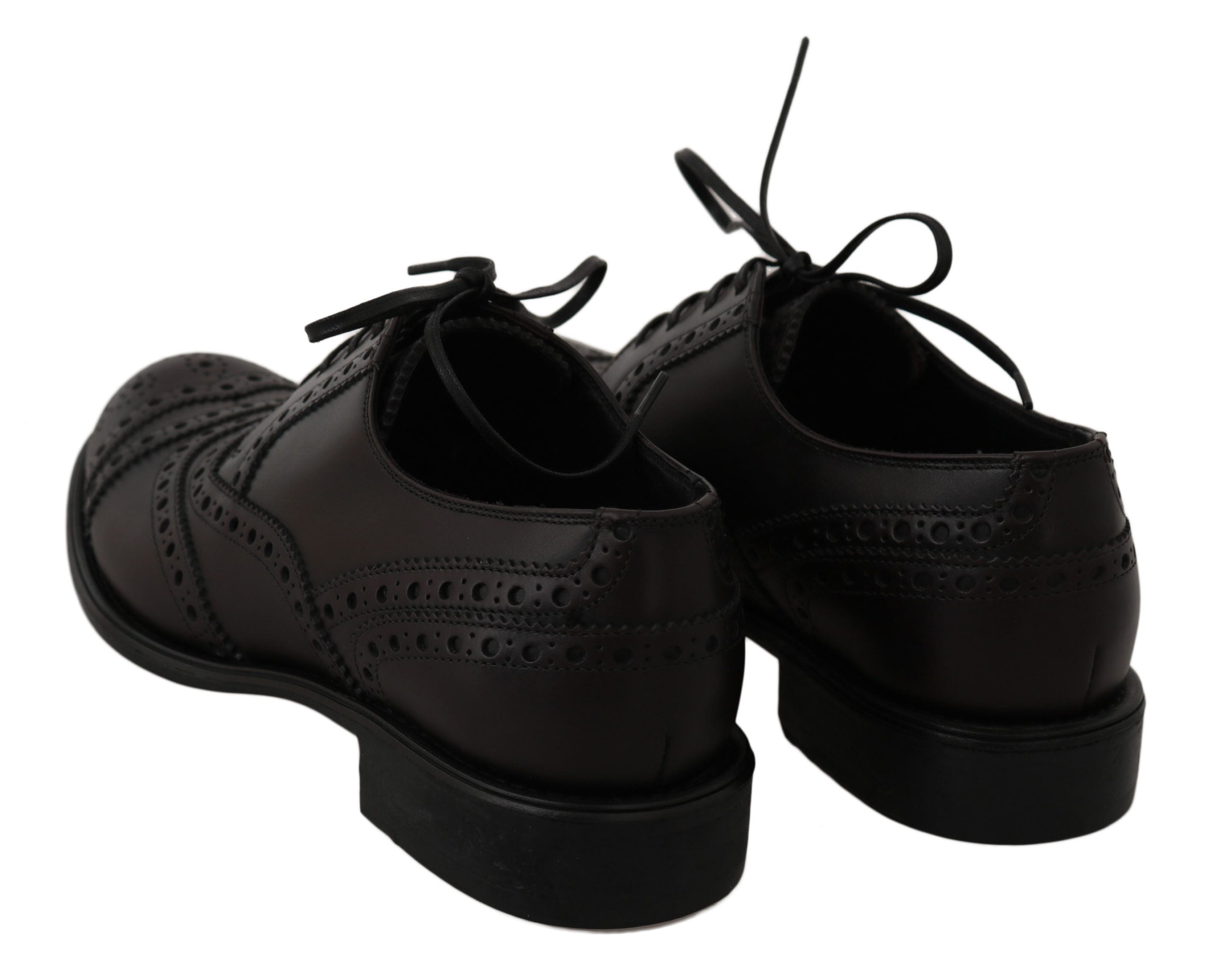 Dolce & Gabbana Schwarze Leder Wingtip Oxford Dress Schuhe