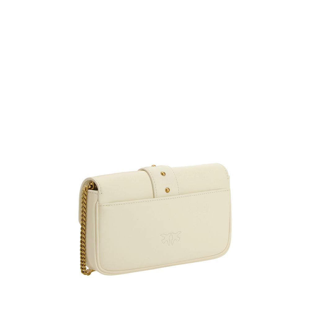PINKO Weiße Kalbshaut Bos Taurus Schultertasche