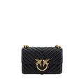 PINKO Schwarze Kalbshaut Bos Taurus Schultertasche