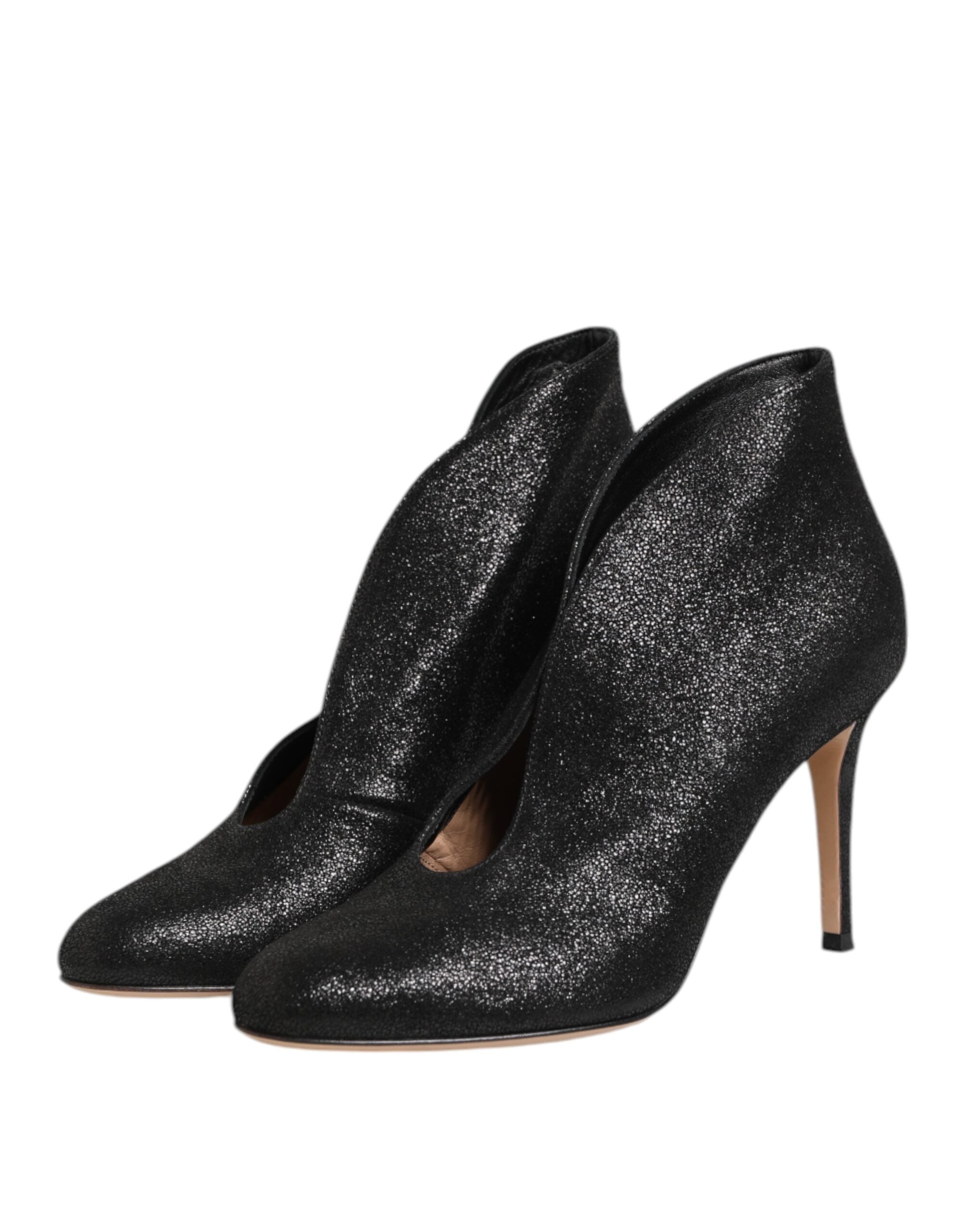 Gianvito Rossi Metallic Schwarz Pumpe Stiletto Heels Schuhe