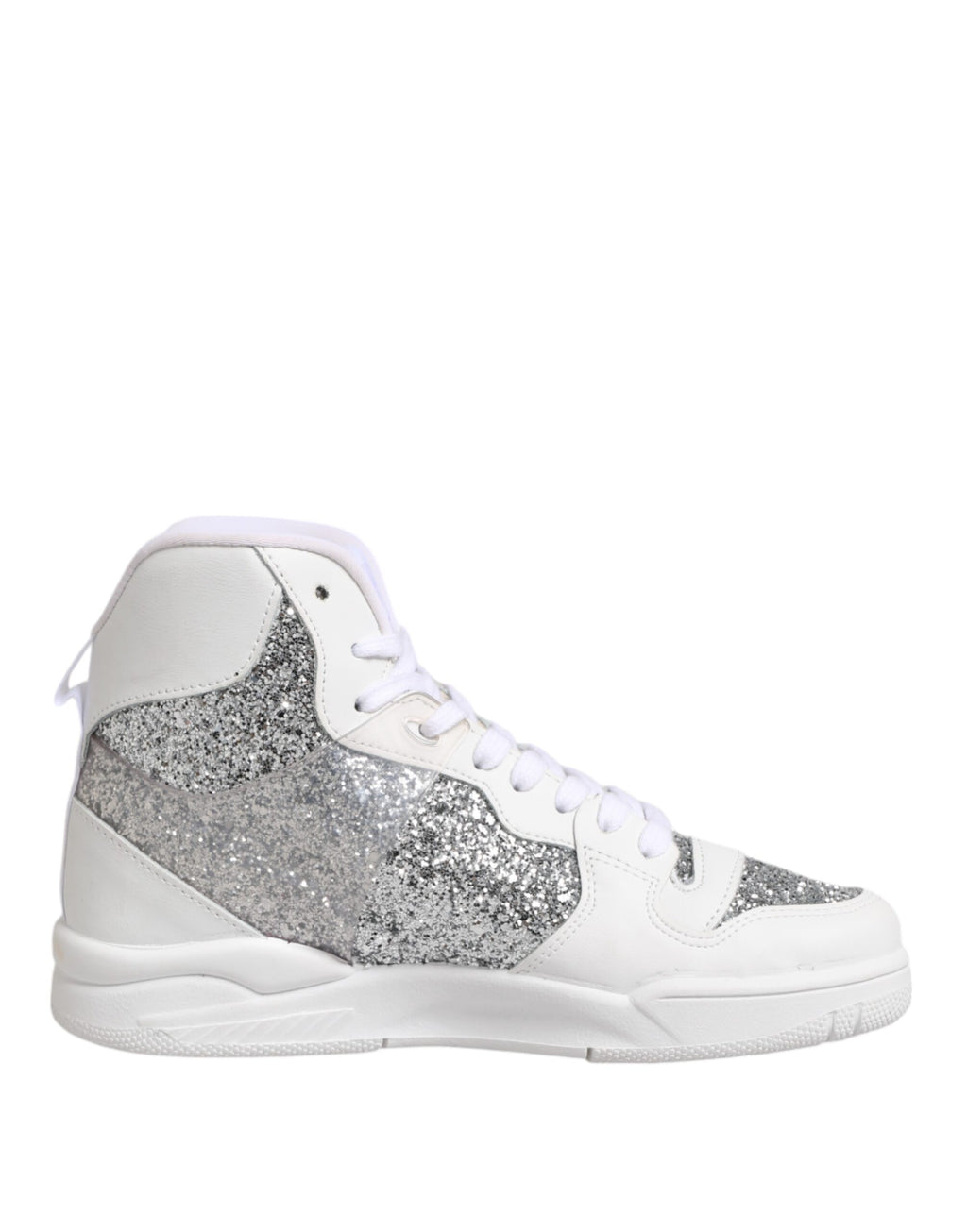 Chiara Ferragni Weiß Silber High Top Frauen Turnschuhe Schuhe